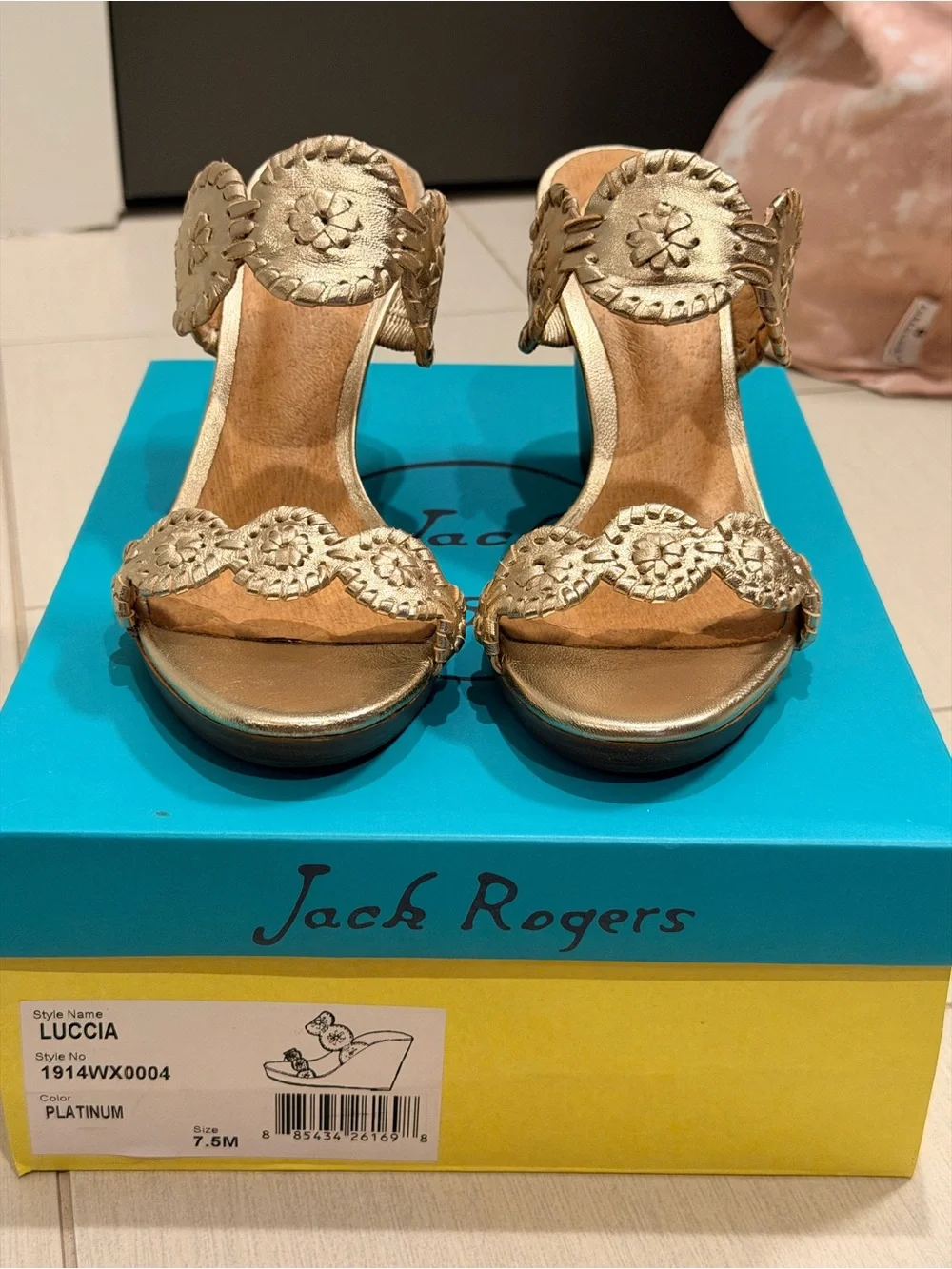 Jack Rogers Luccia Wedges - Platinum - 7.5